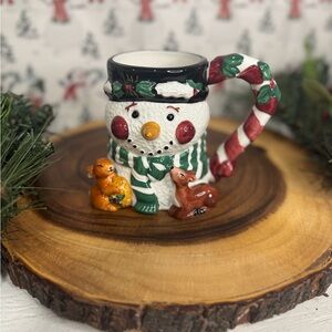 Tis The Season Holiday Ceramic Mug. Christmas Snowman mug